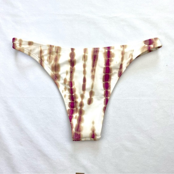 FOREVER 21 Cheeky Bikini Bottoms Cream/Fuchsia/Tan Tie Dye Sizes S,M (NWT) - Picture 9 of 13